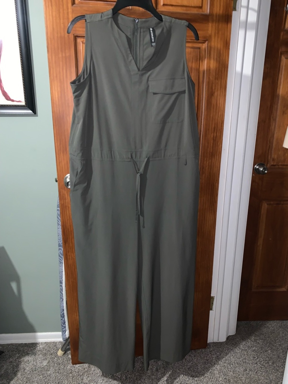 Athleta Olive Green Sleeveless Utility Jumpsuit